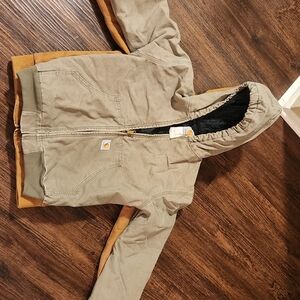 Carhartt Tan and Brown Hooded Jacket